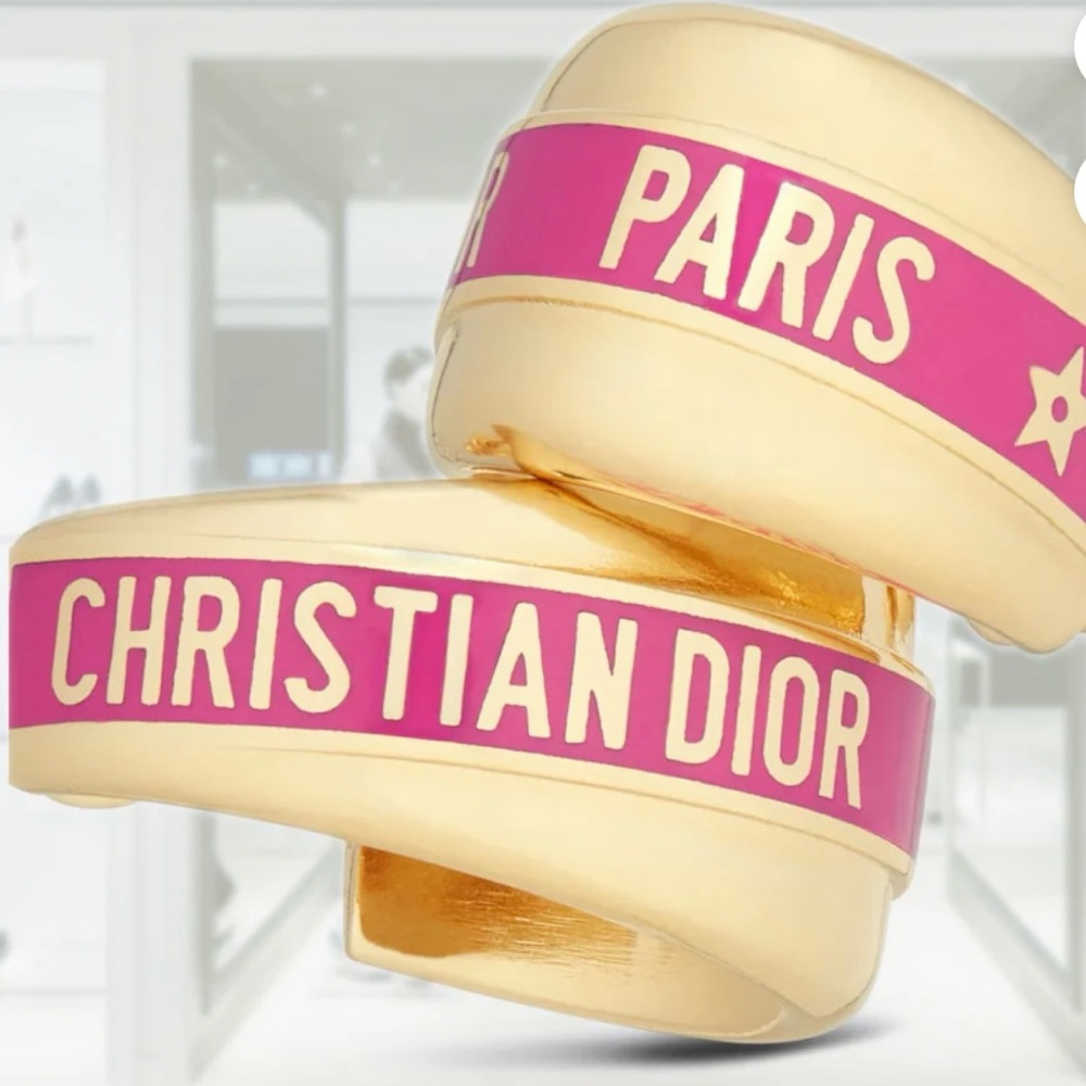 Dior Gold and Pink Earrings